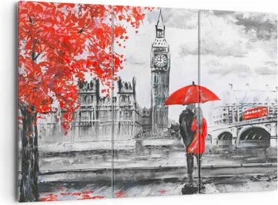 Produktbild von Bild auf Leinwand - Leinwandbild - London Architektur big ben - 165x110cm - Wand Bild - Wanddeko - Leinwanddruck - Bilder - Kunstdruck - Wanddekoration - Leinwand bilder - Wandkunst - CE165x110-3153