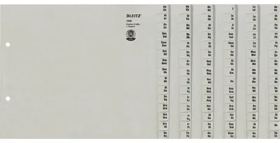 Zdjęcie produktu dla Leitz 1308-00-85 1308 Register series - A-Z, papier, A4 bardzo szeroki, na 8 teczek, szary