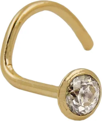 Produktbild von Nasenstecker 25mm mit Zirkonia weiß 18Kt GOLD gold 2,5mm