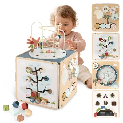 Produktbild von Montessori-Motorikwürfel 7-in-1 für Kleinkinder