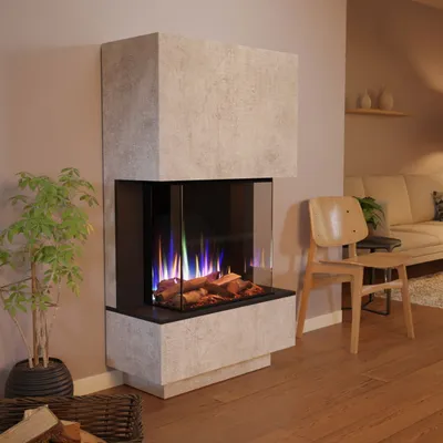 Produktbild von Glow Fire PR14 Elektrokamin E-Motion 3D Deluxe Echtholzdekoration Beton