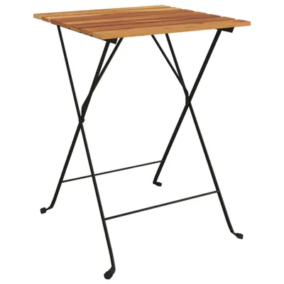 Zdjęcie produktu dla vidaXL Składany stolik bistro 55x54x71 cm z litego drewna tekowego i stali