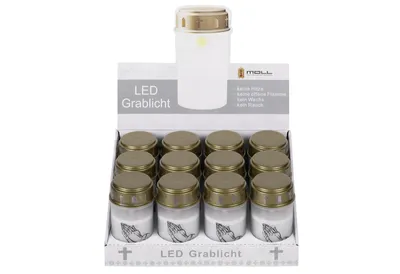 Produktbild von METALLWARENFABRIK MOLL LED-Grablichte weiss ohne Bat. 404636