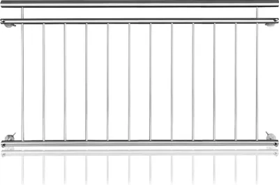Produktbild von JOIEYOU 156x90cm Französisches Balkongeländer Edelstahl Geländer mit Füllstäben Sicherheitsgeländer Handläufe für Terrasse & Fenster Stabile Balustrade mit Befestigungspfählen für Innen und Außen