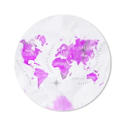 Produktbild von MuchoWow® Mauspad Mousepad Weltkarte - Rosa - Abstrakt 40x40 cm - Mousepads - Maus Mat - Pad - Mausunterlage - Schreibtisch Accessoires