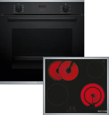 Produktbild von Bosch Einbau-Backofen-Set, HBA234BB3 + PKN645BA2E, Einbau-Backofen, Elektro-Kochfeld HBD431FH64