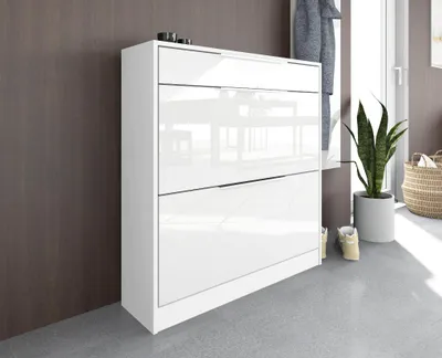Produktbild von Schuhschrank "Oliva1" Basic, weiß-glänzend