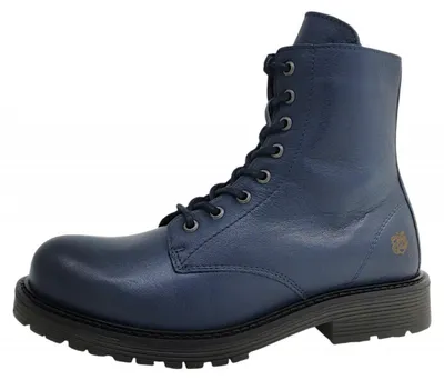 Image de Apple of Eden : Bottes à lacets bleues pour femmes, style décontracté