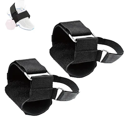 Image de Poids de cheville - Sangle de cheville avec poignées - 2 pièces - Boucle réglable - Pour poulie