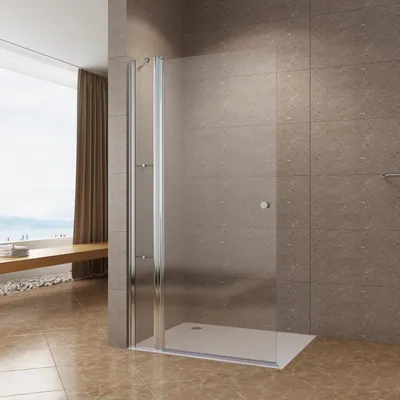 Produktbild von Duschabtrennung Sicherheitsglas,Nischendrehtür Glaswand Walk in Dusche Duschwand Duschtrennwand 95x197cm