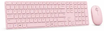 Productafbeelding van Rapoo 9850M, Draadloos, RF draadloos + Bluetooth, Schaarmechanisme, QWERTZ-indeling, Roze, Inclusief muis, AI-gegenereerde afbeelding