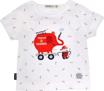 Produktbild von BONDI Baby Kleinkinder T-Shirt  "Feuerwehr" 93681 - Weiß | Kurzarmshirt Größe: 68
