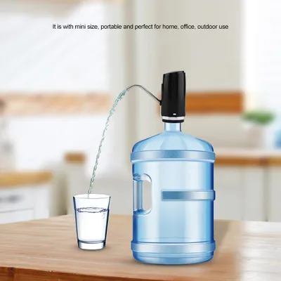 Obrázok produktu pre Prenosná pumpa na balenú vodu s USB nabíjateľným dávkovačom na domáce použitie v kuchyni a kancelárii (čierna)