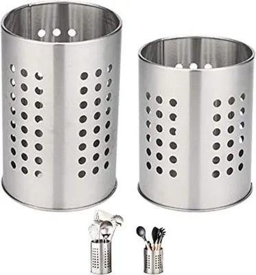 Produktbild von Famanu Utensilienhalter Edelstahl - 12 x 18 cm und 12 x 15 cm - 2 Stück