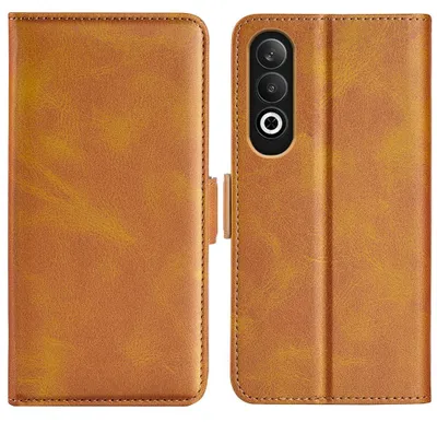 Productafbeelding van MobyDefend Hoesje - Geschikt voor OnePlus Nord CE 4 - Luxe Wallet Book Case (Sluiting Zijkant) - Lichtbruin