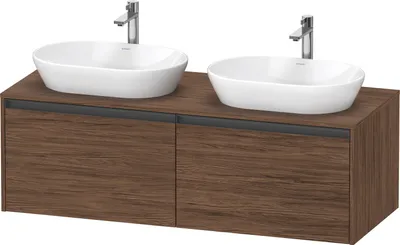 Produktbild von Duravit Ketho.2 Wastafelonderkast 140x55x45,9 cm Mat Noten (donker)