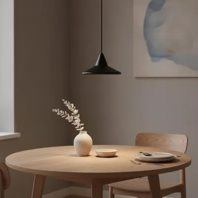 Zdjęcie produktu dla Lampa wisząca LED "DRO" 6W 830 (ciepła biel) czarna ściemnialna, Obraz wygenerowany przez AI