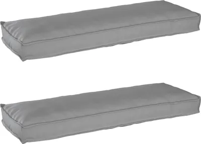 Produktbild von Palettenkissen für Bank 2 Stück Grau 120x40x8 cm Oxford Stoff, Klassische Sofas DesignMöbel Neu