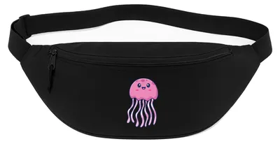 Produktbild von Huuraa Bauchtasche Qualle Comic 2,5 Liter Black Polyester Crossbody Bag Geschenkidee