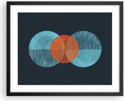 Produktbild von Gerahmtes Poster - Schwarzer Rahmen - Abstraktion Räder Gürtel - 50x40 cm - Wand Bild - Wanddeko - Wandbilder - Kunstposter - Wandposter - Bilderrahmen - Bilder - Kunstdruck - P2BAA50x40-4670