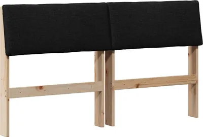 Produktbild von vidaXL Gepolstertes Kopfteil Schwarz 140 cm Massives Kiefernholz
