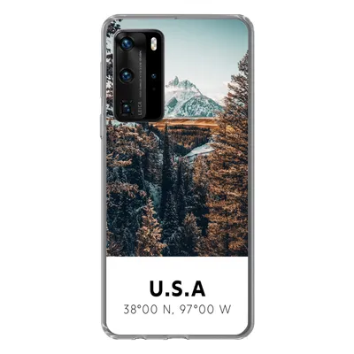 Produktbild von MuchoWow® Handyhülle Schutzhülle Hülle für Huawei P40 Pro Amerika - Berge - Bäume Silikon Softcase Handy Hülle - Schutz