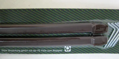 Produktbild von 2-er Vitrage Gardinenstange flach oval, Braun ausziehbar 60 - 90 cm