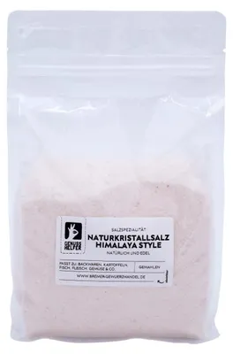Produktbild von Rosa Naturkristallsalz, gemahlen, aus Pakistan, Beutel 1kg