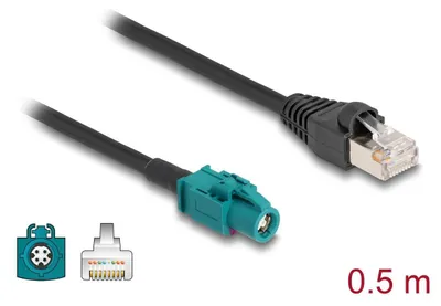 Produktbild von Delock Kabel HSD Z Buchse zu RJ45 Stecker 0,5 m