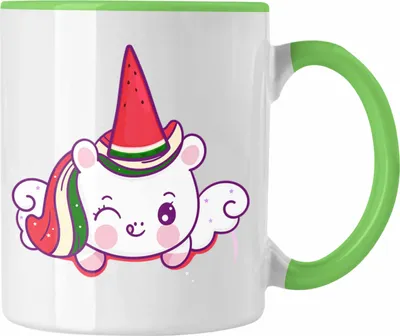 Produktbild von Trendation - Einhorn Grafik Tasse Geschenk Frauen Mädchen Geschenkidee Geburtstag (Grün)