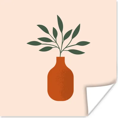 Produktbild von MuchoWow® Poster Vase - Sommer - Pflanze 75x75 cm - Wand Dekoration