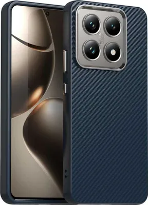 Image de Étui pour Xiaomi 14T - Coque arrière Phonesta IMD Carbon Fiber - Bleu foncé