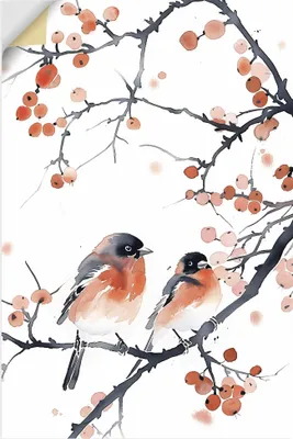 Produktbild von ARTland Wandbild, selbstklebend Aquarell Gimpel Größe: 40x60 cm