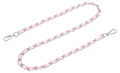 Produktbild von Taschenkette mit Lederriemen - Ersatz-Schultergurt mit Schnallen - für Umhängetaschen und Crossbody-Taschen - 100 cm - Rosa und Silber