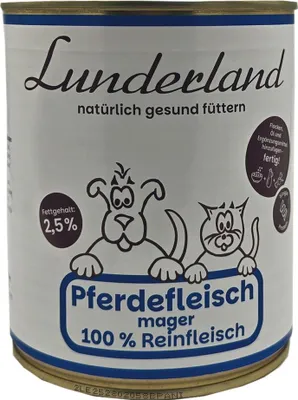 Produktbild von Lunderland Pferdefleisch mager 800g I 100% Reinfleisch I Einzelfuttermittel für Hunde und Katzen I  Monoprotein sehr fettarm