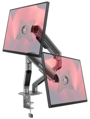 Productafbeelding van Dubbele monitorhouder voor 2 monitoren 27 inch, VESA 75/100, hoogte verstelbaar