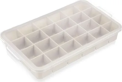 Produktbild von Orion | Eiswürfelform - Beigefarben - 22,5x13x3 cm - 24 Eiswürfel - Silikondeckel