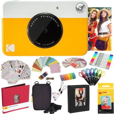 Produktbild von KODAK Printomatic Instant Camera (Gelb) Komplettpaket + Zinkpapier (20 Blatt) +