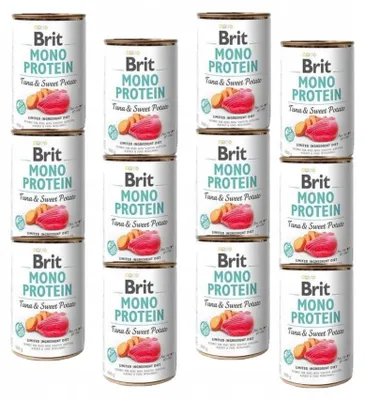 Image de BRIT Mono Protein Thon et patate douce - Nourriture humide pour chiens - 12 x 400 g