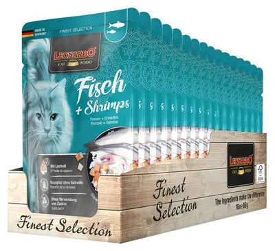 Produktbild von Leonardo Cat Food 756335, Adult, Fisch, Garnele, 85 g, Ohne Soja, Ohne künstliche Farbstoffe