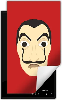 Produktbild von DarHaus Herdabdeckplatte 1 teilig 30x52 cm Anti Rutsch Matte Aufrollbar, rot - Maske