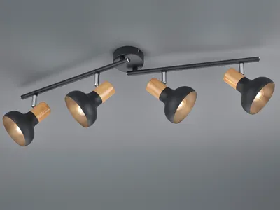Produktbild von Deckenstrahler Schwarz Holzoptik 71cm