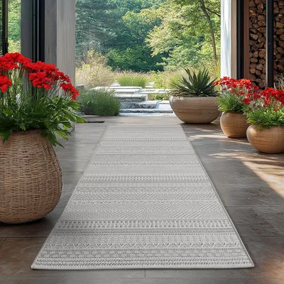 Immagine prodotto di Homebyhome Tappeto da Esterno Impermeabile e Resistente ai Raggi UV Ideale per Cucina Balcone Terrazza Giardino Soggiorno, Dimensioni: 80x250 cm