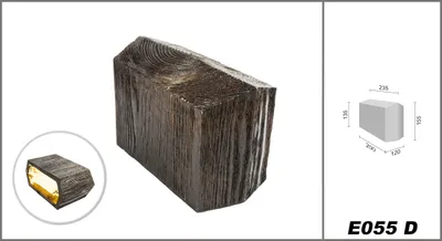 Produktbild von DECO WOOD Kopplungsstück modern aus Polyurethane, Verzierung Modern, PolyurethanBalkendeko Holzoptik (dunkelbraun - 120x235mm) Hartschaum Deckenverkleidung