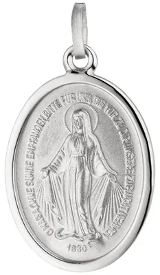 Produktbild von Anhänger Amulett Milagrosa, oval, 925 Sterlingsilber rhodiniert teilmattiert