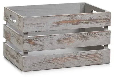 Image de 15137 Boîte de rangement, bois, gris vintage, 35 x 25 x