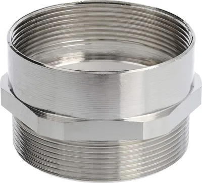 Produktbild von Zwischenstutzen M/M M50x1,5 MSZ-M50 lang Sechskant Messing (CuZn) vernickelt Anschlussgewinde 14,0mm - 1 Stück