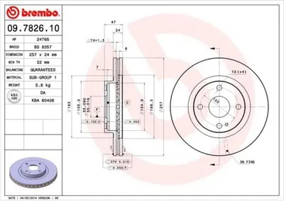 Produktbild von BREMBO Bremsscheiben (2 Stück) Vorderachse 09.7826.10