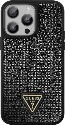 Produktbild von Guess iPhone 15 Pro Back cover case - Rhinestone triangle - Black