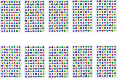 Produktbild von Oblique Unique 960 Stern Sticker Herzen Aufkleber mit Glitzer Scrapbooking Verzieren Basteln Spielen - bunt